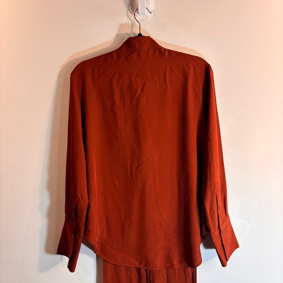 ZARA Sz XS Blouse Oversized Multi Position Ties Flowy Long Sleeve NEW WITH TAGS - Picture 8 of 12